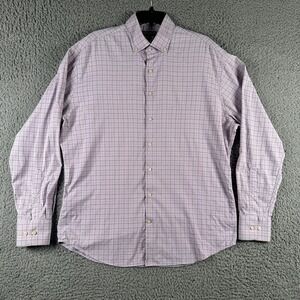 Peter‎ Millar Summer Comfort Shirt Men's L Pink Plaid Button Down Performance